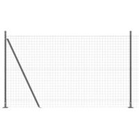 VidaXL Hek met paal grijs 1,5 x 10 m staal en pvc - thumbnail