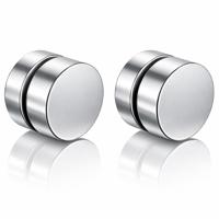 Magnetische Stud oorbellen Zilver 10mm - thumbnail