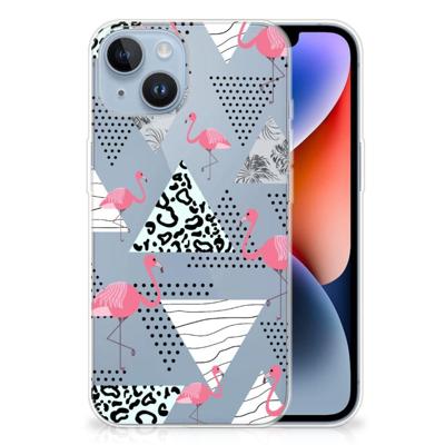 Apple iPhone 14 | TPU Hoesje | Flamingo Triangle