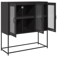 Dressoir 100,5x39x107 cm koudgewalst staal zwart - thumbnail