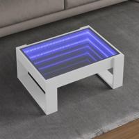Salontafel met Infinity LED 70x53x30 cm wit - thumbnail