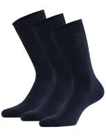 3-paar Bamboe sokken - Hoge sokken voor dames en heren - 38 - Blauw - 38 - thumbnail