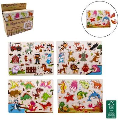 Houten Inlegpuzzel Dino, 10st.