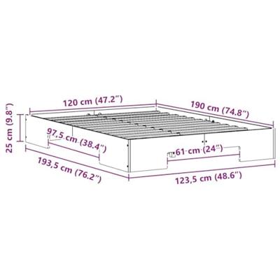 Bedframe met opslag Wit 120 x 190 cm Massief grenenhout