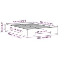 Bedframe met opslag Wit 120 x 190 cm Massief grenenhout - thumbnail