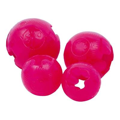 Gloria TPR Hondenbal, maat 9,5 cm, robuust materiaal, flexibele bal, verzorgt de gezondheid van je hond, hondenspeelgoed, hondenballen, roze