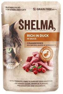 SHELMA Rich in duck in sauce - nat kattenvoer - 85g