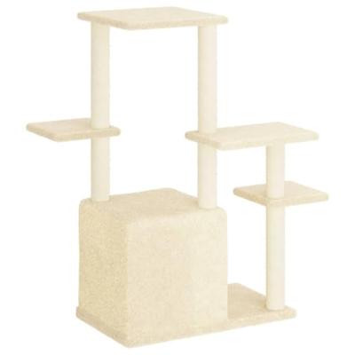 Kattenmeubel met sisal krabpalen 97,5 cm crmekleurig - thumbnail