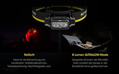 NiteCore NU43 Hoofdlamp LED werkt op een accu 1400 lm
