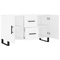Dressoir 100x36x60 cm bewerkt hout wit - thumbnail