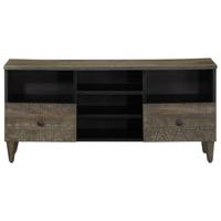 Tv-meubel 100x33x46 cm massief mangohout zwart - thumbnail