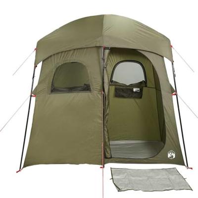 VidaXL Douchetent 2-persoons waterdicht olijfgroen