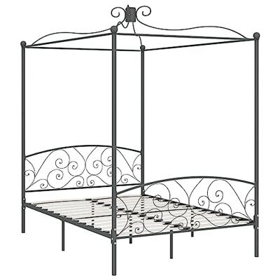Hemelbedframe metaal grijs 140x200 cm