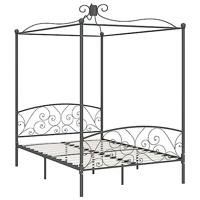 Hemelbedframe metaal grijs 140x200 cm - thumbnail