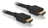 Delock 84407 HDMI-kabel HDMI Aansluitkabel HDMI-A-stekker 2 m Zwart Rond, Afgeschermd, Vergulde steekcontacten, Verdraaid - thumbnail