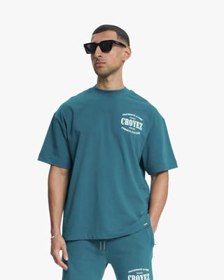 Croyez Homme Stamp T-shirt Crb30026023 Print T-shirts 43014 Dark Teal