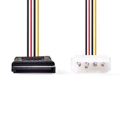 Interne Voedingskabel | Molex Male - SATA 15-Pins Female | 0,15 m | Diverse