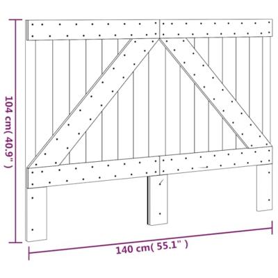 Hoofdbord 140x104 cm massief grenenhout