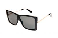 Kost zonnebril dames rechthoekig zwart/goud (20 013) - thumbnail