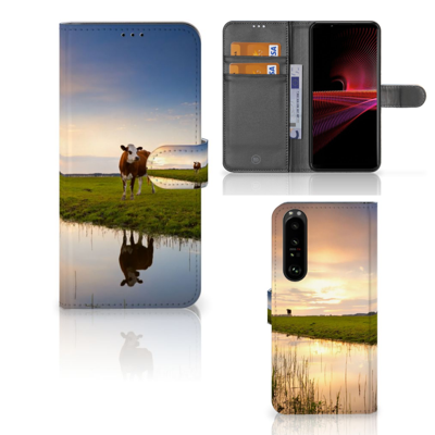 Sony Xperia 1 III | Telefoonhoesje | Met pasjeshouder | Koe