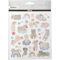 Creativ Company Stickers, unicorn katten, vel 15x16,5 cm, 1 vel - thumbnail