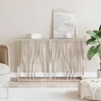 Wandtafel 110x30x70 cm roestvrij staal en glas - thumbnail