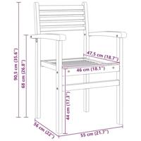 Tuinstapelstoelen 2 pcs Bruin 55.5 x 55.5 x 90 cm - thumbnail