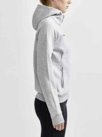 Craft 1910626 Core Soul Full Zip Hood Wmn - Grey Melange - XL - thumbnail