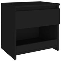 VidaXL Nachtkastje 40x30x39 cm bewerkt hout zwart - thumbnail