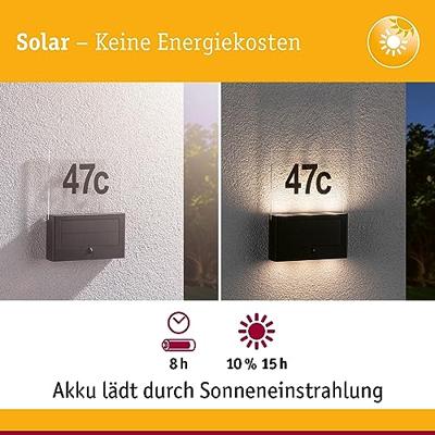Paulmann 94577 Neda Huisnummerlamp op zonne-energie 1 W Warmwit Antraciet