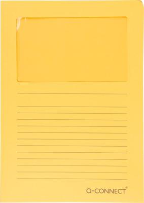 Q-CONNECT L-map met venster, 120 g/m², A4, pak van 100 stuks, oranje