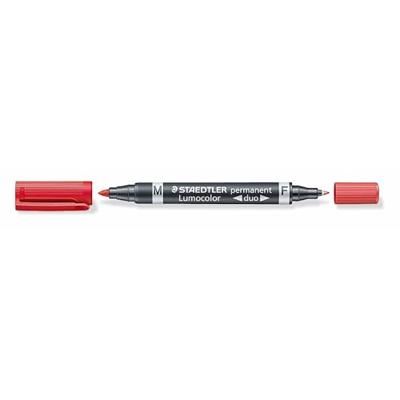 Staedtler Lumocolor Duo 348, permanent marker, rood Staedtler Lumocolor Duo 348, permanent marker, rood