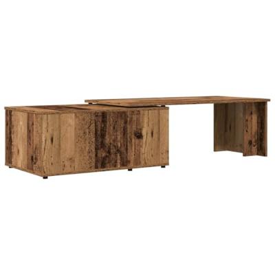 Salontafel 150x50x35 cm bewerkt hout oud houtkleurig