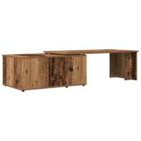Salontafel 150x50x35 cm bewerkt hout oud houtkleurig - thumbnail