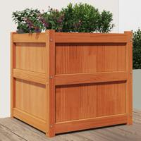 VidaXL Plantenbak 60x60x60 cm massief grenenhout wasbruin - thumbnail