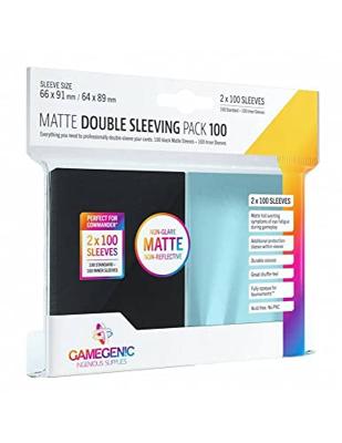 Gamegenic: Matte Double Sleeving Pack Clear/Black (2x100 Sleeves)