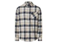 Esmara Men Flanellen heren overhemd (beige/geruit, L) - thumbnail