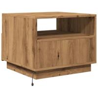 Salontafel met LED-verlichting 50x49x40 cm artisan eikenkleurig - thumbnail