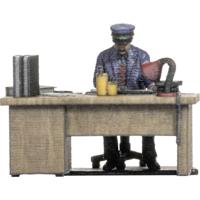 NOCH 10220 H0 Spoorwegbeambte achter bureau figuren Geverfd, Zittend - thumbnail