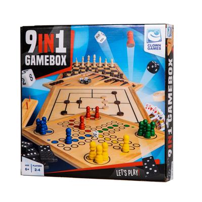 Clown Games 9-in-1 spellendoos hout