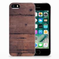 Apple iPhone SE | 5S | Bumper Hoesje | Old Wood - thumbnail