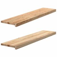 Traptreden 2 st 110x30x2 cm onbehandeld massief eikenhout - thumbnail