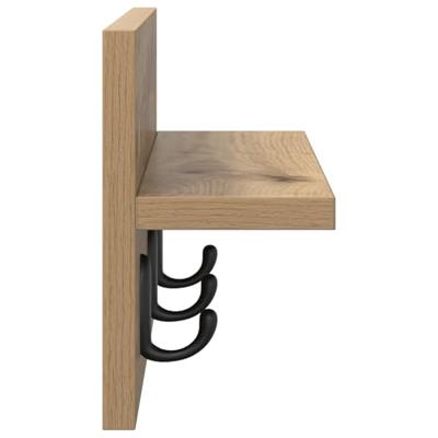 Wandgemonteerde kapstok met plank Wandgemonteerd artisanaal eikenkleurig Wandgemonteerde kapstok met plank Wandgemonteerd artisanaal eikenkleurig
