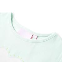 Kindershirt regenboog en palmbomen 140 lichtmintkleurig - thumbnail