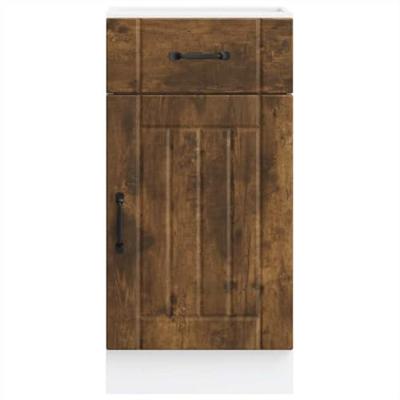 Keuken onderkast Lucca bewerkt hout gerookt eikenkleurig Keuken onderkast Lucca bewerkt hout gerookt eikenkleurig