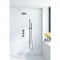 Fortifura Nebbio Regendoucheset - inbouwkraan - inbouwdeel - glijstang - doucheslang metaal - staaf handdouche - 35cm wandarm - ronde hoofddouche - zwart mat SW1183065 SW1111528 SW706203 SW496811 SW720560 SW1 - thumbnail