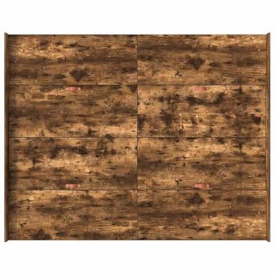 Opbergbedframe met lade Gerookt eiken 140 x 190 cm Bewerkt hout