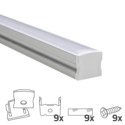 Ledstrip profiel opbouw hoog model - compleet inclusief afdekkap 4 meter 15 mm
