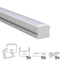 Ledstrip profiel opbouw hoog model - compleet inclusief afdekkap 4 meter 15 mm - thumbnail