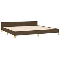 Bedframe zonder matras stof donkerbruin 200x200 cm - thumbnail